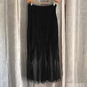 Black lace overlay skirt